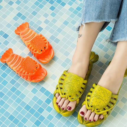 Crayfish Beach Parent-Child Slippers Children Cartoon Slippers, Size: 24-25(Orange)-garmade.com