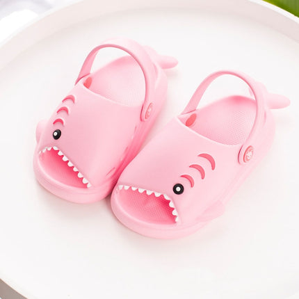 EVA Light Bottom Non-Slip Small Shark Slippers For Children, Size: 140(Pink)-garmade.com