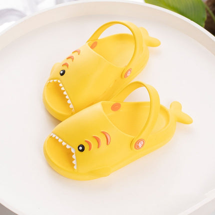 EVA Light Bottom Non-Slip Small Shark Slippers For Children, Size: 150(Yellow)-garmade.com