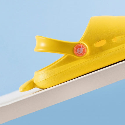 EVA Light Bottom Non-Slip Small Shark Slippers For Children, Size: 150(Mustard Green)-garmade.com