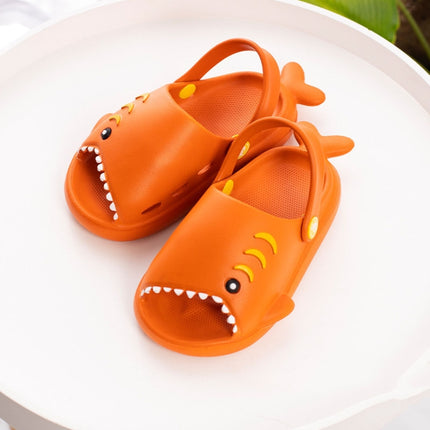 EVA Light Bottom Non-Slip Small Shark Slippers For Children, Size: 160(Orange)-garmade.com