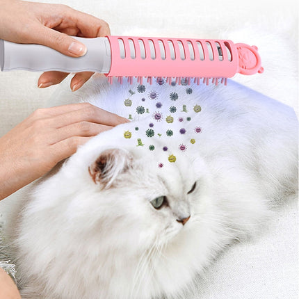 Pet Ultraviolet Sterilization And Mite Removal Massage Comb Dog Hair Brush(Yellow)-garmade.com