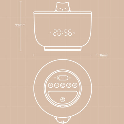Multifunctional Voice-activated LED Light Shows Time Children Cartoon Cat Alarm Clock(Red)-garmade.com