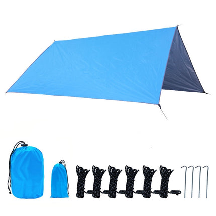 Outdoor Camping Supplies Multifunctional Camping Sunshade Waterproof And Moisture-Proof Mat Ultra-Light Sky,Size: 300 x 300cm (Sky Blue)-garmade.com