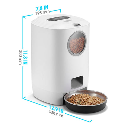 4.5L Smart Pet Cat Dog Bowl Food Automatic Dispenser Feeder With Timer Auto Electronic Feeder With Metal Food Tray, Specification: USB Interface No Adapter-garmade.com