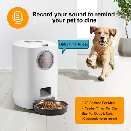 4.5L Smart Pet Cat Dog Bowl Food Automatic Dispenser Feeder With Timer Auto Electronic Feeder With Metal Food Tray, Specification: US Plug-garmade.com