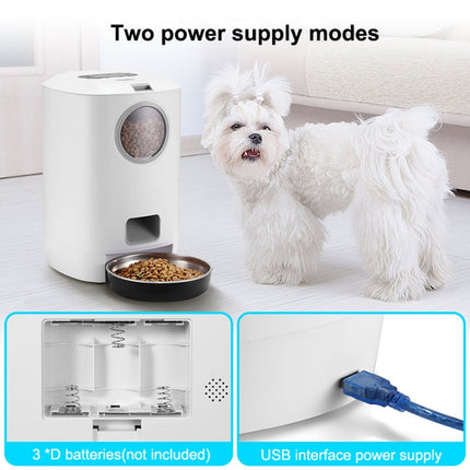 4.5L Smart Pet Cat Dog Bowl Food Automatic Dispenser Feeder With Timer Auto Electronic Feeder With Metal Food Tray, Specification: US Plug-garmade.com