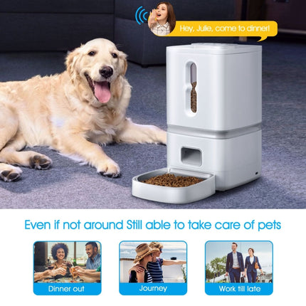 7L Smart Pet Feeder Timed Quantitative Large Window Cat And Dog Food Dispenser, Plug Type: EU Plug-garmade.com