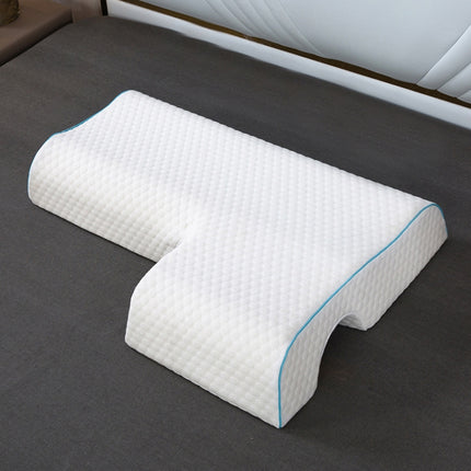 65x49x12cm Couple Pillow Sleep Aid Memory Pillow Protect The Cervical Spine Pillow, Colour: Left Arm (Water Cube)-garmade.com
