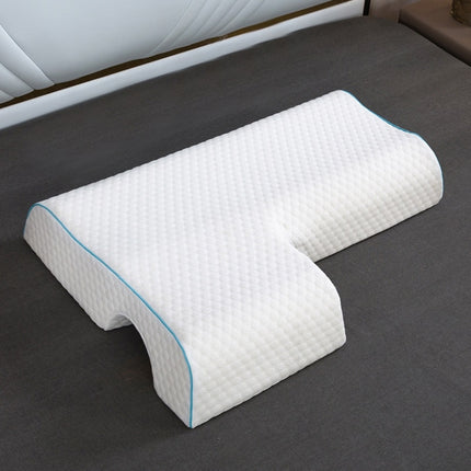 65x49x12cm Couple Pillow Sleep Aid Memory Pillow Protect The Cervical Spine Pillow, Colour: Right Arm (Water Cube)-garmade.com