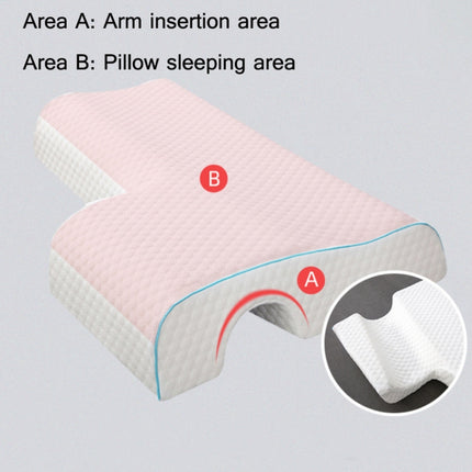 65x49x12cm Couple Pillow Sleep Aid Memory Pillow Protect The Cervical Spine Pillow, Colour: Right Arm (Water Cube)-garmade.com