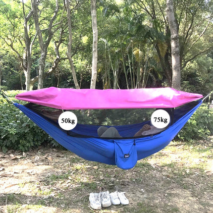 Parachute Cloth Anti-Mosquito Sunshade With Mosquito Net Hammock Outdoor Single Double Swing Off The Ground Aerial Tent 290x140cm (Blue / Light Blue)-garmade.com