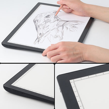 A4-D26 Charging Copy Table Soft Light Eye Protection Edging Copy Board Drawing Board(Blue)-garmade.com