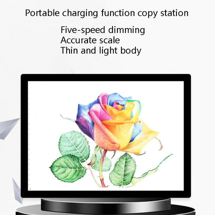 A4-D26 Charging Copy Table Soft Light Eye Protection Edging Copy Board Drawing Board(Blue)-garmade.com