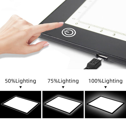 Copy Station Anime Drain Station LED Copy Board With Magnetic Suction Light Board Drawing Plate With USB Cable, Specification: A4 3 Gear Dimming (Black)-garmade.com