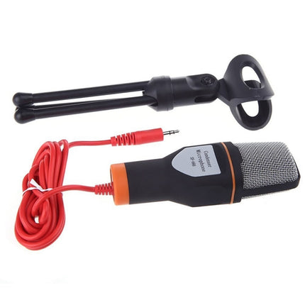 SF-666 Computer Voice Microphone With Adapter Cable Anchor Mobile Phone Video Wired Microphone With Bracketcket, Colour: Blue-garmade.com