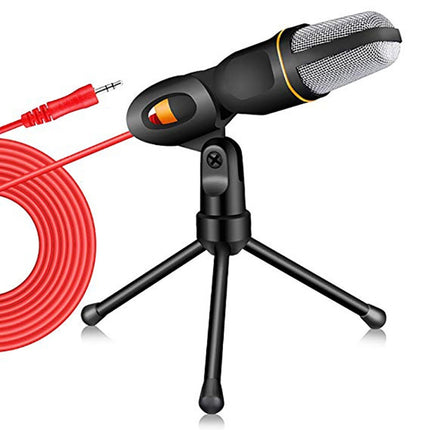 SF-666 Computer Voice Microphone With Adapter Cable Anchor Mobile Phone Video Wired Microphone With Bracketcket, Colour: Black-garmade.com