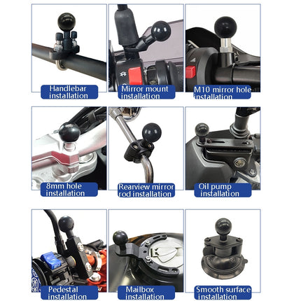 N-STAR Motorcycle Bicycle Composite Version Of Mobile Phone Bracket Multifunctional Accessories Lightweight Riding Equipment(Thin Rod Ball Head )-garmade.com