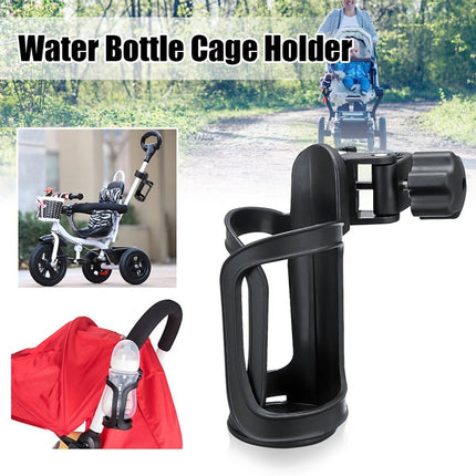 Baby Stroller Universal Cup Braking Bottle Rack Bicycle Kettles Cup Holder Bottle Rack(Black)-garmade.com