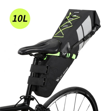 10L West Biking Bicycle Bag Full Waterproof Reflective Tail Bag Long-Distance Capacity Rear Seat Bag-garmade.com