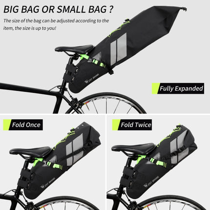 10L West Biking Bicycle Bag Full Waterproof Reflective Tail Bag Long-Distance Capacity Rear Seat Bag-garmade.com