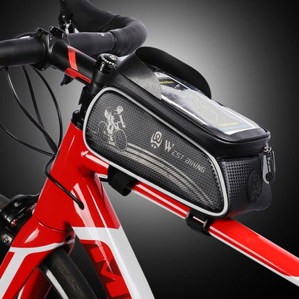 West Biking 1.5l Bicycle Anti-Light Bag Riding Front Bag Mobile Phone Bag Boarding Bag Waterproof Bag-garmade.com