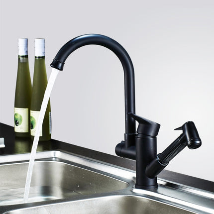 Kitchen Pull-Out Double Faucet Water Table Hot And Cold Water Faucet, Specification: Wheel Bending Pull-garmade.com