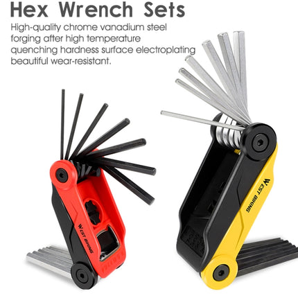 West Biking 16 In 1 Bicycle Repair Tool Multi-Function Wrench Hex Tool Riding Equipment(Black Red)-garmade.com