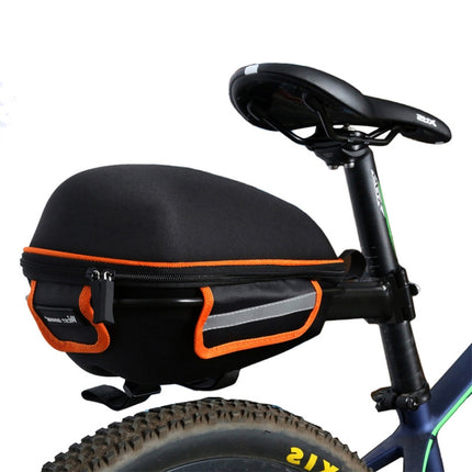 West Biking Bicycle Shelf Mountain Road Bike Big Capacity Bag Riding Shelf Hard Shell Tail Bag With Rain Cover(Orange)-garmade.com