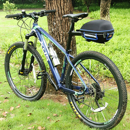 West Biking Bicycle Shelf Mountain Road Bike Big Capacity Bag Riding Shelf Hard Shell Tail Bag With Rain Cover(Blue)-garmade.com