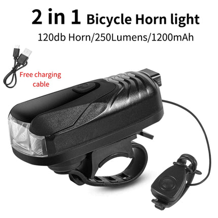 West Biking Bicycle Light Riding Speaker Lamp USB Mountain Bike Glare Car Front Lamp(Black)-garmade.com
