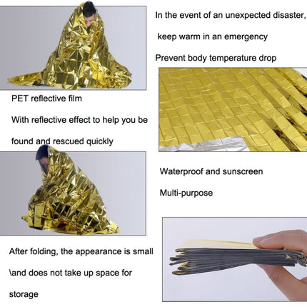 3 PCS Outdoor Survival Emergency Insulation Blanket Gold Silver Double-Sided Moisture-Proof Mat, Size: 2.2x1.6m-garmade.com