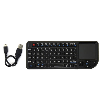 A8 Mini Wireless Mouse And Keyboard With Laser Touchpad Keyboard, Colour: English White Backlight-garmade.com