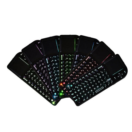 A8 Mini Wireless Mouse And Keyboard With Laser Touchpad Keyboard, Colour: English Colorful Backlight-garmade.com