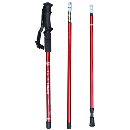 JUNGLELEOPARD 3-Section Straight Handle Aluminum Trekking Pole Multifunctional Walking Hand Crutches, Length: 66-135cm(Silver White)-garmade.com