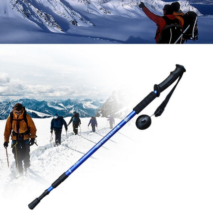 JUNGLELEOPARD 3-Section Straight Handle Aluminum Trekking Pole Multifunctional Walking Hand Crutches, Length: 66-135cm(Black)-garmade.com