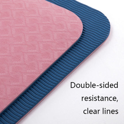 BSJ002 TPE Double Layer Two-Color Yoga Mat Fitness Mat with Body Line, Specification: 183 x 61 x 0.6cm(Pink)-garmade.com