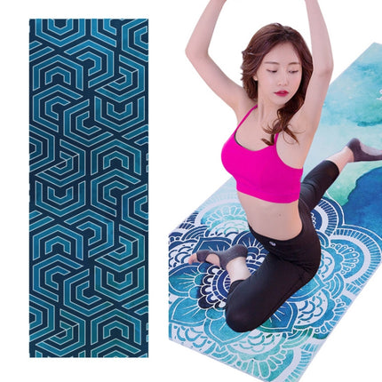 Printed Soft Yoga Mat Non-Slip Yoga Towel, Size: 185 x 65cm(Fantasy Maze)-garmade.com