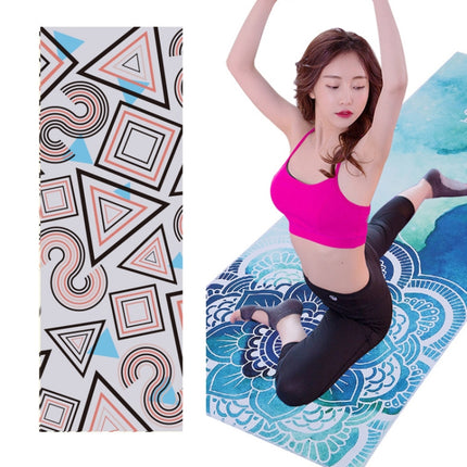 Printed Soft Yoga Mat Non-Slip Yoga Towel, Size: 185 x 65cm(Geometric)-garmade.com