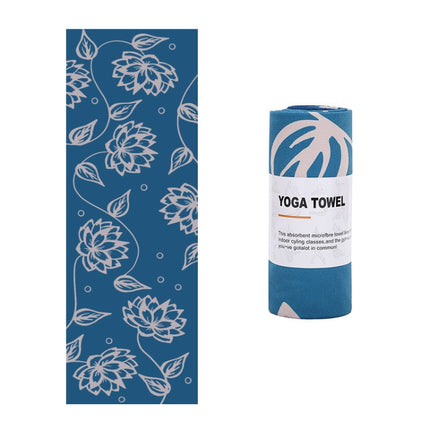 Printed Soft Yoga Mat Non-Slip Yoga Towel, Size: 185 x 65cm(Golden Lotus)-garmade.com