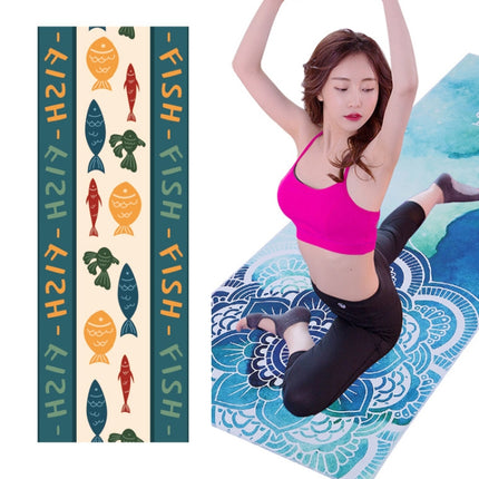 Printed Soft Yoga Mat Non-Slip Yoga Towel, Size: 185 x 65cm(Fishing)-garmade.com