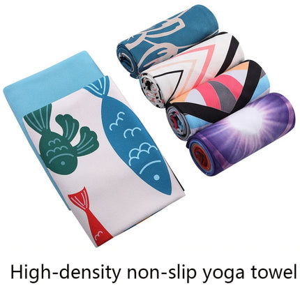 Printed Soft Yoga Mat Non-Slip Yoga Towel, Size: 185 x 65cm(Fantasy Maze)-garmade.com