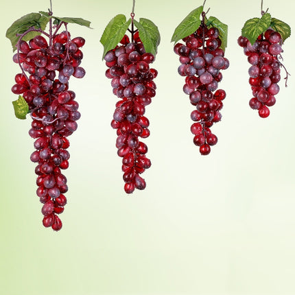 4 Bunches 36 Red Grapes Simulation Fruit Simulation Grapes PVC with Cream Grape Shoot Props-garmade.com
