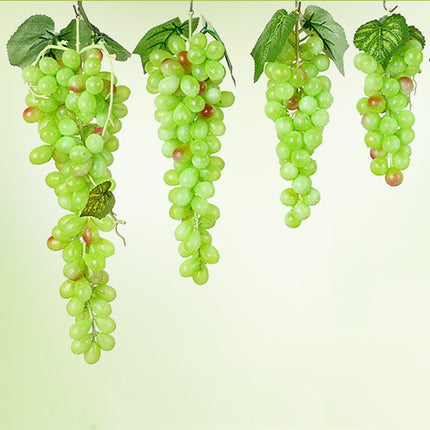 4 Bunches 60 Green Grapes Simulation Fruit Simulation Grapes PVC with Cream Grape Shoot Props-garmade.com