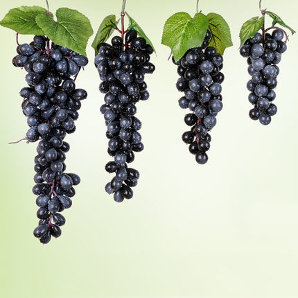 2 Bunches 85 Black Grapes Simulation Fruit Simulation Grapes PVC with Cream Grape Shoot Props-garmade.com