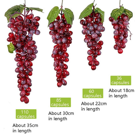 2 Bunches 85 Red Grapes Simulation Fruit Simulation Grapes PVC with Cream Grape Shoot Props-garmade.com