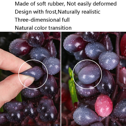 2 Bunches 110 Purple Grapes Simulation Fruit Simulation Grapes PVC with Cream Grape Shoot Props-garmade.com