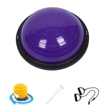 46cm Wave Speed Ball Yoga Semi-Circular Balance Ball Fitness Pilates Ball(Glossy Purple)-garmade.com