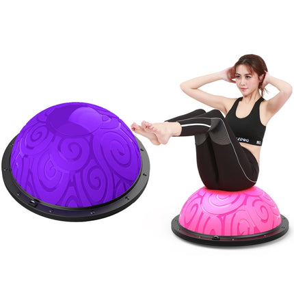 46cm Wave Speed Ball Yoga Semi-Circular Balance Ball Fitness Pilates Ball(Auspicious Cloud Purple)-garmade.com