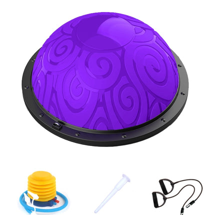 46cm Wave Speed Ball Yoga Semi-Circular Balance Ball Fitness Pilates Ball(Auspicious Cloud Purple)-garmade.com